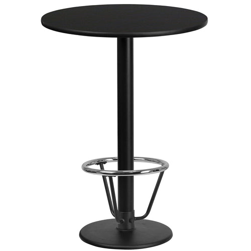 Flash Furniture XU-RD-24-BLKTB-TR18B-3CFR-GG Dining Table