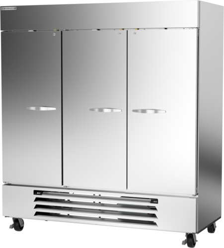 Beverage-Air HBRF72HC-1-B 75" 3 Section Solid Door Reach-In Refrigerator Freezer