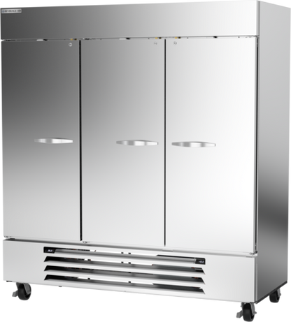 Beverage-Air HBRF72HC-1-B 75" 3 Section Solid Door Reach-In Refrigerator Freezer