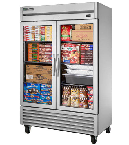 True T-49FG-HC~FGD01 54 1/8" 2 Section Glass Door Reach-In Freezer