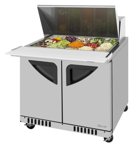 Turbo Air TST-36SD-15-FB-N 36 1/4" 2 Doors 15 Pan Mega Top Sandwich / Salad Prep Table
