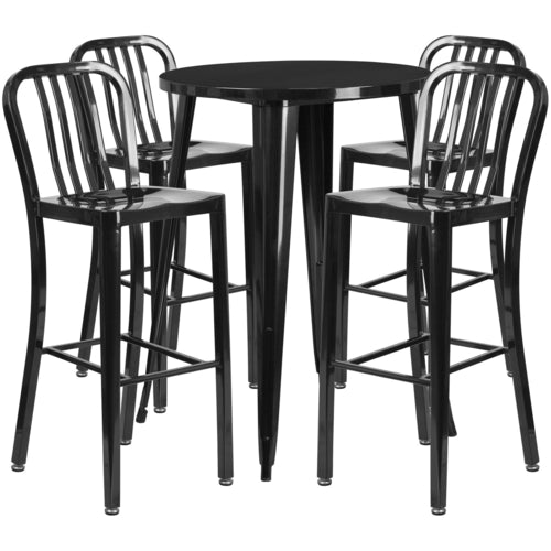 Flash Furniture CH-51090BH-4-30VRT-BK-GG Patio Dining Set