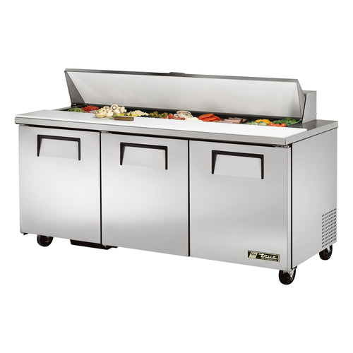True TSSU-72-18-HC 72 3/8" 3 Doors 19 Pan Sandwich / Salad Prep Table