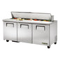 True TSSU-72-18-HC 72 3/8" 3 Doors 19 Pan Sandwich / Salad Prep Table