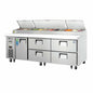 Everest EPPR3-D4 93 1/8" 1 Door Pizza Prep Table