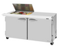 Turbo Air PST-60-12M-N-FL 60 1/4" 2 Doors 12 Pan Mega Top Sandwich / Salad Prep Table