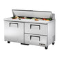 True TSSU-60-16D-2-HC 60 3/8" 1 Door 16 Pan Sandwich / Salad Prep Table