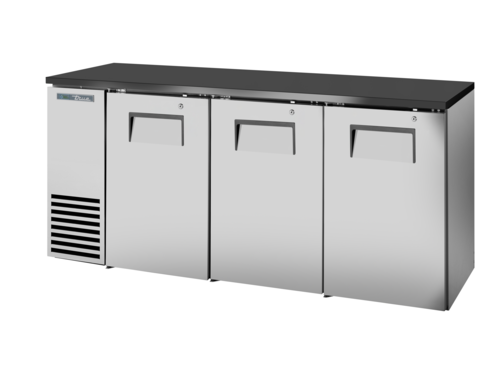 True TBB24-72-3S-Z1-BST-S-1 72 1/8" Solid Door Back Bar Cooler