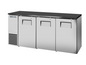 True TBB24-72-3S-Z1-BST-S-1 72 1/8" Solid Door Back Bar Cooler