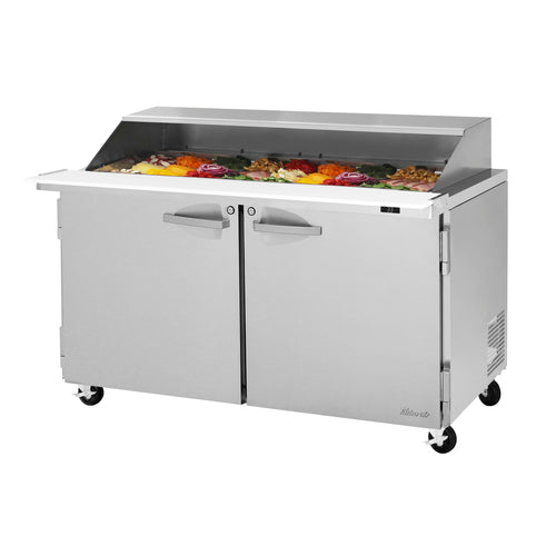 Turbo Air PST-60-24-N-SL 60 1/4" 2 Doors 24 Pan Mega Top Sandwich / Salad Prep Table
