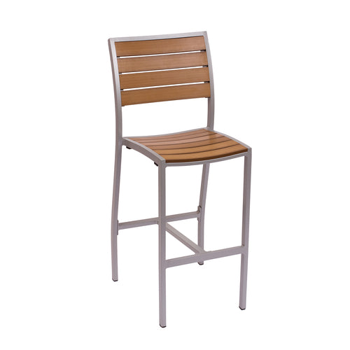 BFM Seating PH102BTKSV 18 1/2" Patio Barstool