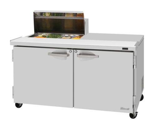 Turbo Air PST-60-08S-N(-LW) 60 1/4" 2 Doors 9 Pan Sandwich / Salad Prep Table
