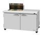 Turbo Air PST-60-08S-N(-LW) 60 1/4" 2 Doors 9 Pan Sandwich / Salad Prep Table