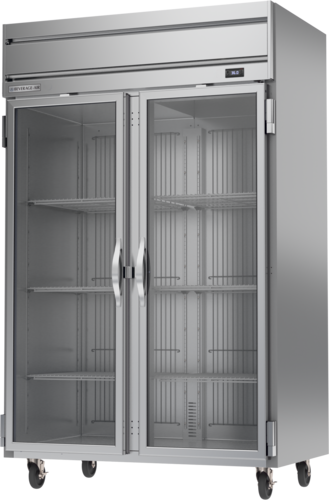 Beverage-Air HRS2HC-1G 52" 2 Section Glass Door Reach-In Refrigerator