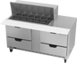 Beverage-Air SPED60HC-18M-4 60" 4 Drawer 18 Pan Mega Top Sandwich / Salad Prep Table