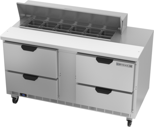 Beverage-Air SPED60HC-12-4 60" 4 Drawer 12 Pan Sandwich / Salad Prep Table
