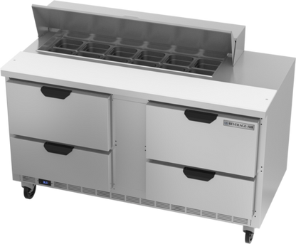 Beverage-Air SPED60HC-12-4 60" 4 Drawer 12 Pan Sandwich / Salad Prep Table