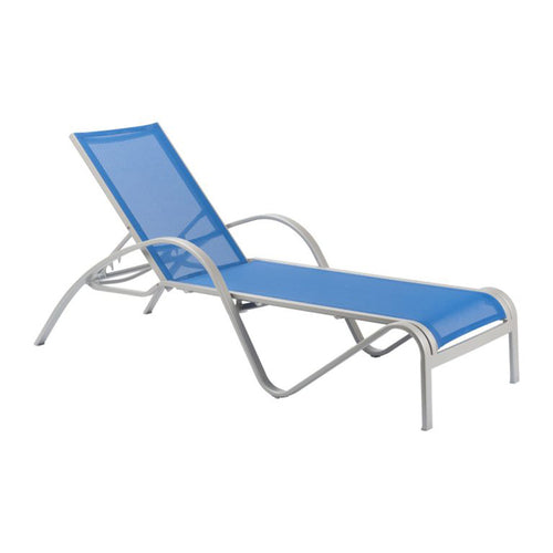 Florida Seating REDINGTON SUNLOUNGER SIL-LT BLUE 76" Patio Lounge Seating
