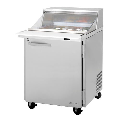 Turbo Air PST-28-12-N-CL 27 1/2" 1 Door 12 Pan Mega Top Sandwich / Salad Prep Table