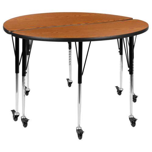 Flash Furniture XU-GRP-A48-HCIRC-OAK-T-A-CAS-GG 47 1/2" Dining Table