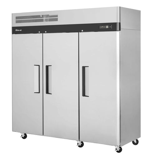 Turbo Air M3F72-3-N 77 3/4" 3 Section Solid Door Reach-In Freezer