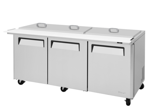 Turbo Air MST-72-30-N-RC 72 3/4" 3 Doors 30 Pan Mega Top Sandwich / Salad Prep Table