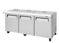 Turbo Air MST-72-30-N-RC 72 3/4" 3 Doors 30 Pan Mega Top Sandwich / Salad Prep Table