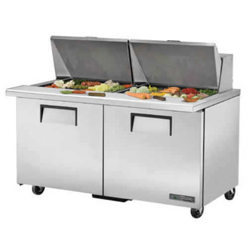 True TSSU-60-24M-B-ST-HC 60 3/8" 2 Doors 24 Pan Mega Top Sandwich / Salad Prep Table
