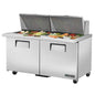True TSSU-60-24M-B-ST-HC 60 3/8" 2 Doors 24 Pan Mega Top Sandwich / Salad Prep Table