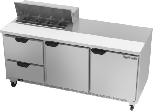 Beverage-Air SPED72HC-08-2 72" 1 Door 9 Pan Sandwich / Salad Prep Table