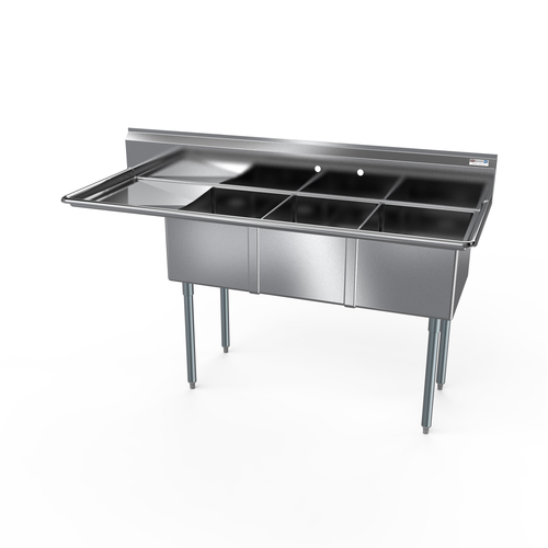 NBR 3SG-162012L18 68 1/2" Compartment Sink
