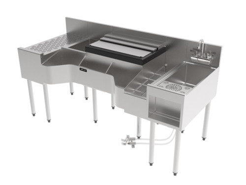 Perlick PCE68-A-6 68" Underbar Ice Bin / Cocktail Station