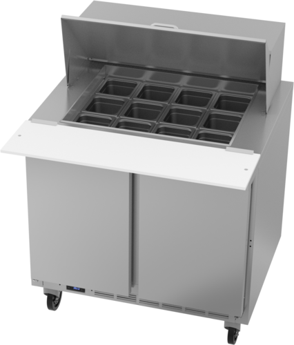 Beverage-Air SPE36HC-12M 36" 2 Doors 12 Pan Mega Top Sandwich / Salad Prep Table