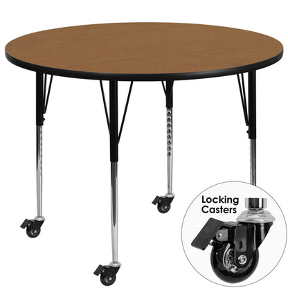 Flash Furniture XU-A48-RND-OAK-T-A-CAS-GG Dining Table
