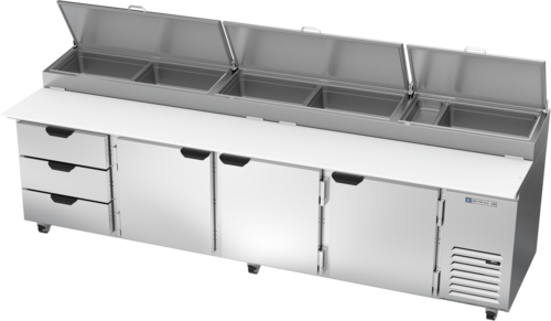 Beverage-Air DPD119HC-3 119" 3 Doors Pizza Prep Table