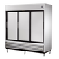 True TSD-69-HC 78 1/8" 3 Section Solid Door Reach-In Refrigerator