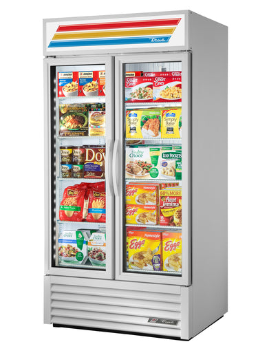 True GDM-35F-HC~TSL01 39 1/2" 2 Section Freezer Merchandiser