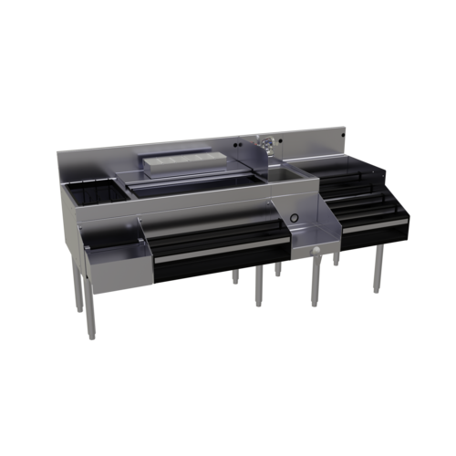 Glastender ALL-66D-CP10 66" Underbar Ice Bin / Cocktail Station