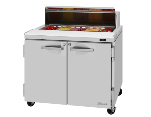 Turbo Air PST-36-N 36 1/4" 2 Doors 10 Pan Mega Top Sandwich / Salad Prep Table