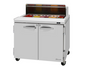 Turbo Air PST-36-N 36 1/4" 2 Doors 10 Pan Mega Top Sandwich / Salad Prep Table