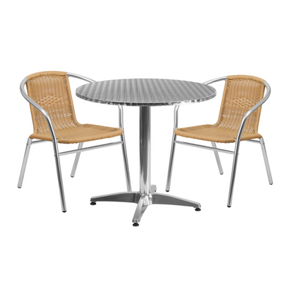 Flash Furniture TLH-ALUM-32RD-020BGECHR2-GG Patio Dining Set