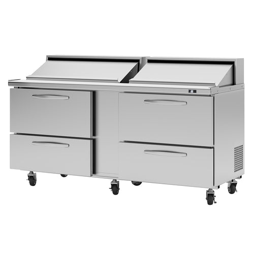 Turbo Air PST-72-D4-N 72 5/8" 4 Drawer 19 Pan Sandwich / Salad Prep Table