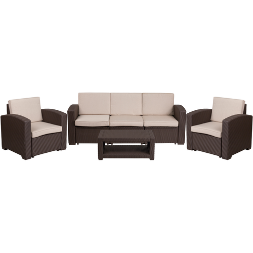 Flash Furniture DAD-SF-113R-CBN-GG 78 1/2" Patio Lounge Seating