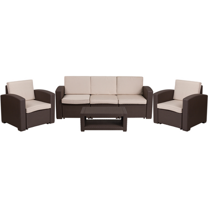 Flash Furniture DAD-SF-113R-CBN-GG 78 1/2" Patio Lounge Seating