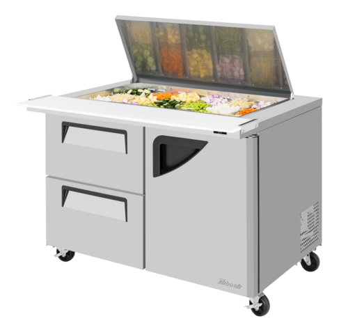 Turbo Air TST-48SD-18-D2R-N-FL 48 1/4" 1 Door 18 Pan Mega Top Sandwich / Salad Prep Table