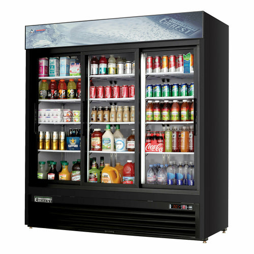 Everest EMGR69B 72 7/8" 3 Section Refrigerated Merchandiser