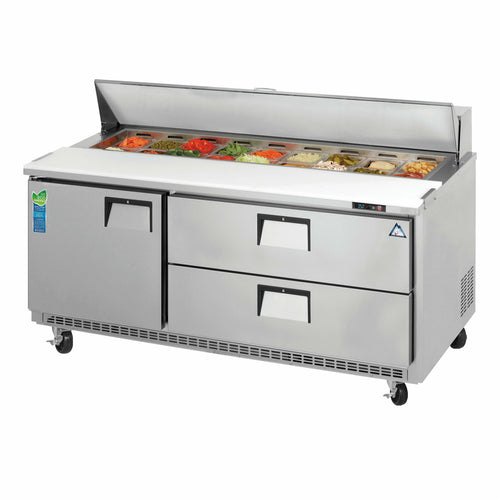 Everest EPBNR3-D2 71 1/8" 1 Door 19 Pan Sandwich / Salad Prep Table