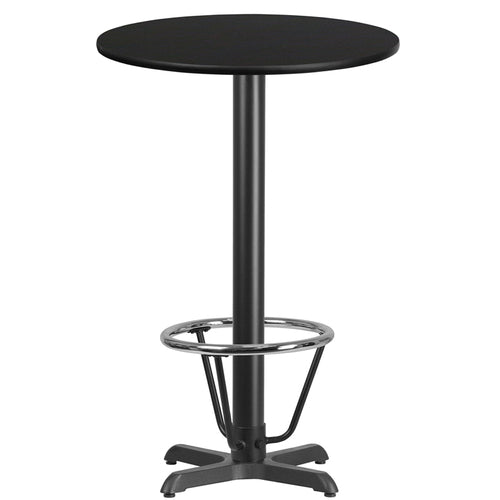 Flash Furniture XU-RD-24-BLKTB-T2222B-3CFR-GG Dining Table
