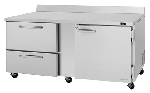 Turbo Air PWR-72-D2R(L)-N 72 5/8" 1 Door Worktop Refrigerator