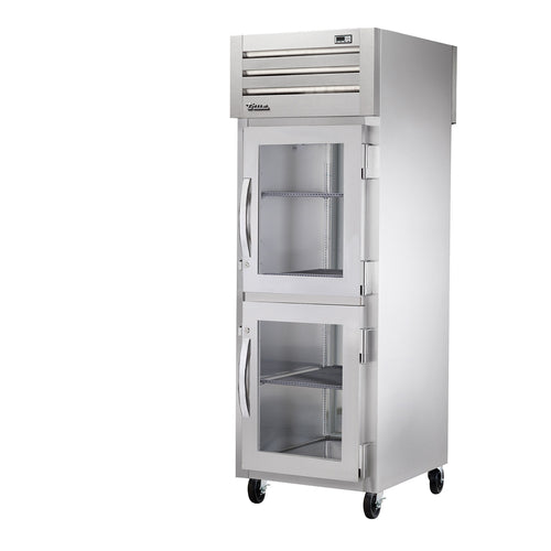 True STG1RPT-2HG-1S-HC 27 1/2" 1 Section Solid & Glass Door Pass-Thru Refrigerator